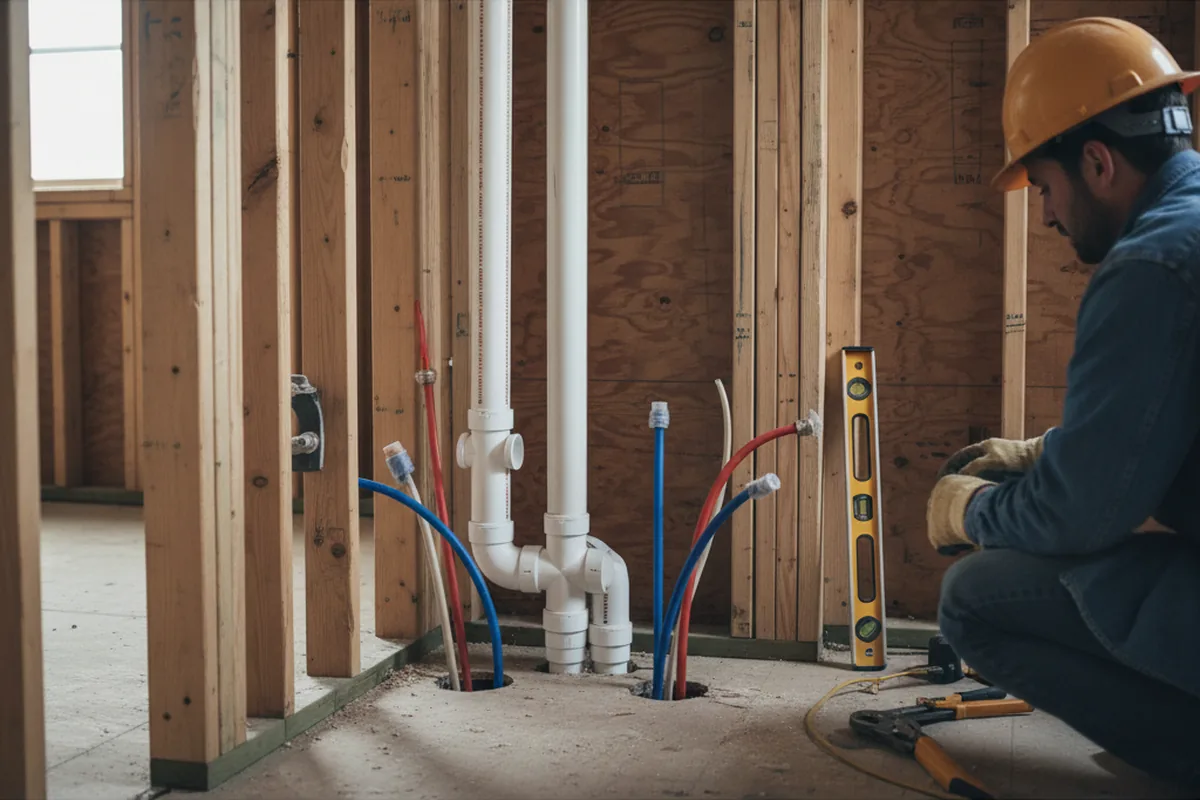 Drain and supply rough-in during Sump Pump Repair in Dundee